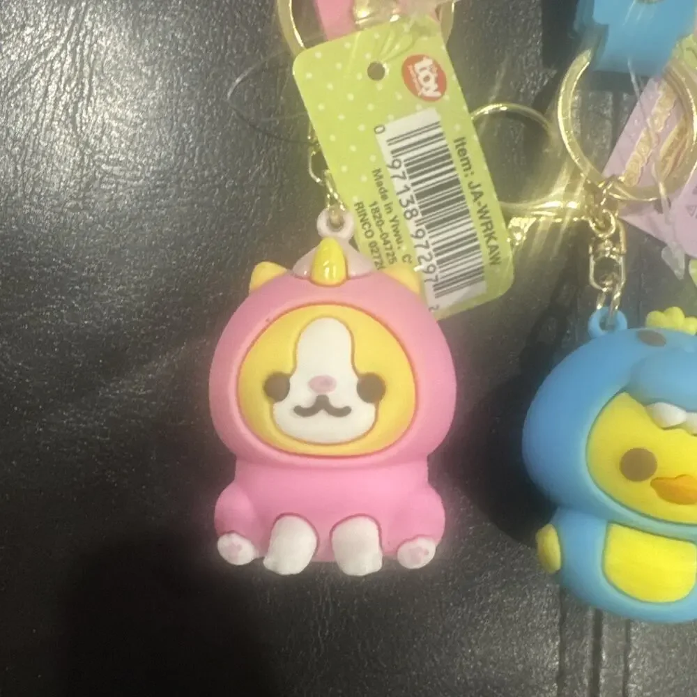 Lot of 4 Toy Network Animal Silicone Wristlet Keychains New w/ Tags Cute